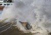 Heavy Fine For Yacht Club In Wales image of Waves breaking over groin in rough weather
