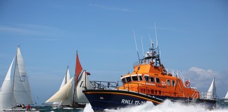 Lendy Cowes Week 2018 – Day 7- Death at Sea image of RNLI lifeboat at sea
