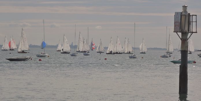 image of Yachts off the front at Cowes IOW