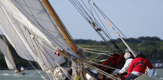 Round The Island Race 2016- 4 pm Update image of Thalia, built in 1888, is the oldest boat in this year's Race, helmed by David Aisher. Image: Patrick Eden