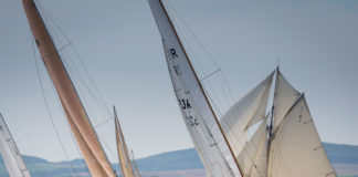 Panerai British Classic Week 2016- Day 5 image of Cereste, Freyia and Stiletto with Mariquita in the background photo credit Guido Cantini