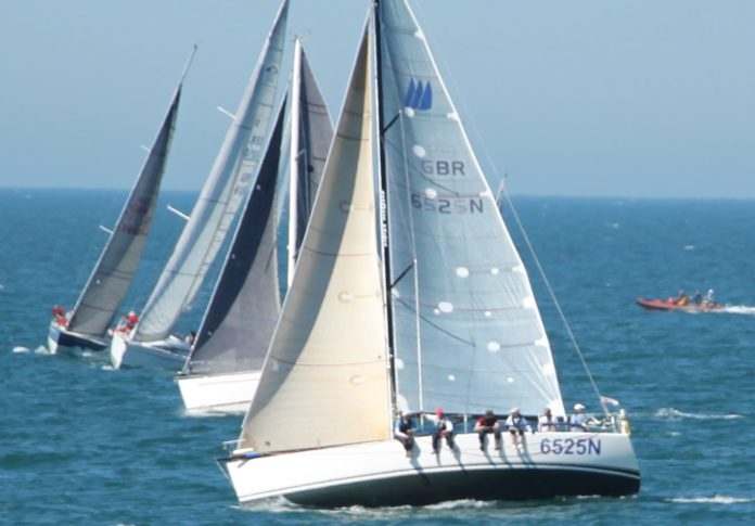 image of yachts off Brighton readying for the start of the Fecamp Royal Escape Race 2017