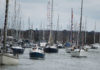 Solent Sailing 1- Hamble to Marchwood Yacht Club image of Members of The RAFYC assemble in the River Hamble for the RAF 100 parade of sail