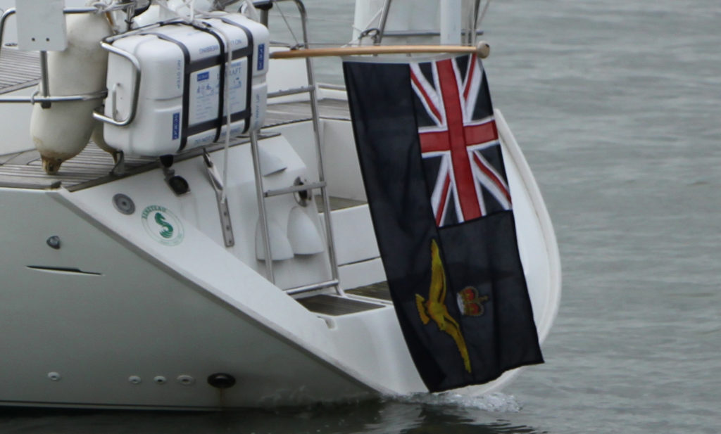 image of RAFYC defaced blue ensign