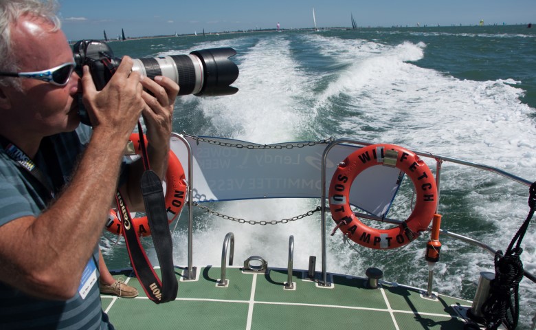 image of Life on the press boat can be demanding during Lendy Cowes Week 2018 
