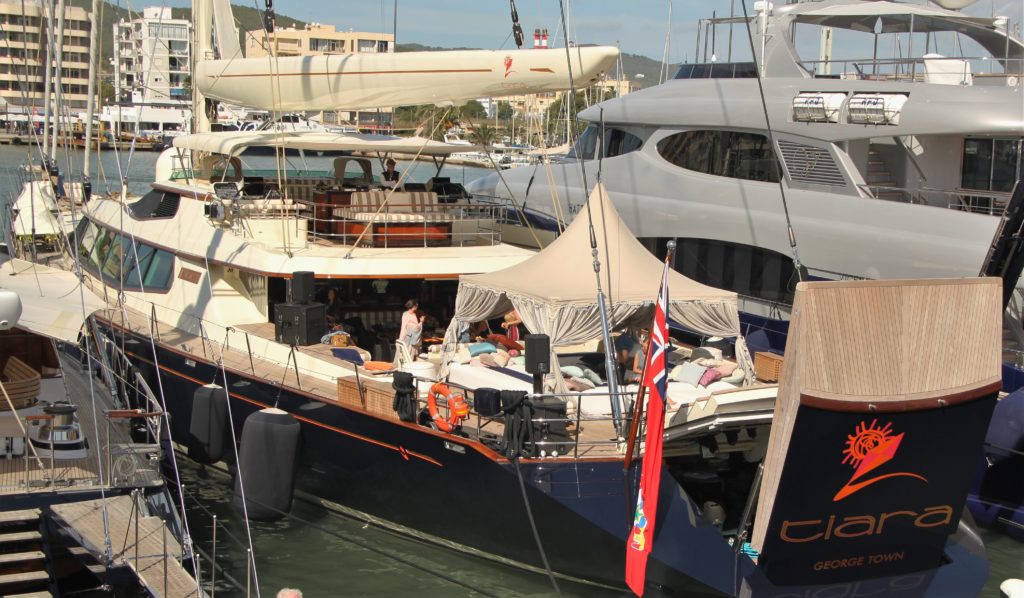 image of Sailing yacht Tiara moored in Ibiza harbour