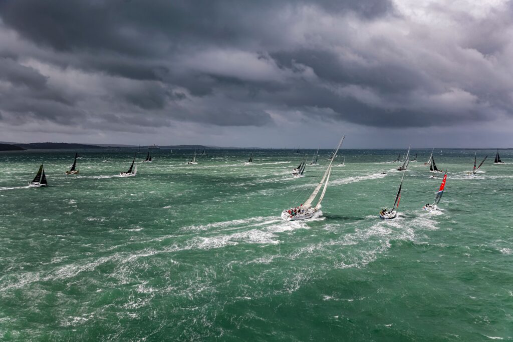 The 2021 Rolex Fastnet Race set sail in winds gusting to gale force © ROLEX/Carlo Borlenghi
