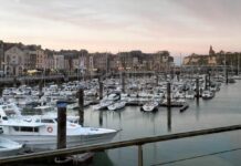 The Return to Dieppe and cooking onboard Dieppe harbour May 2023 -plenty of moorings available for visiting yachts