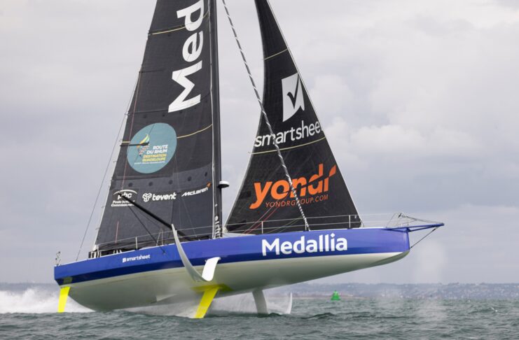 Pip Hare latest: Transat Jacques Vabre starts Sunday 29th October Medallia-Pip Hare's refitted IMOCA Open60 race yacht. Credit Lloyd images